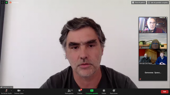 Matías Corradi, líder de Climate FieldView Cono Sur, durante una presentación de prensa online en el 28° Congreso de Aapresid.